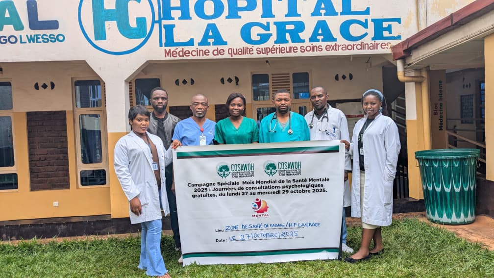 Célébration de la Journée Mondiale de la Santé Mentale 2025 : COSAWOH plaide pour une paix durable à travers la promotion de la santé mentale en République Démocratique du Congo